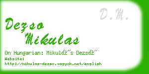 dezso mikulas business card